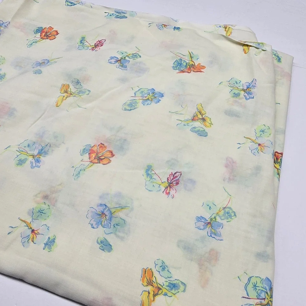 Vintage Floral Bed Sheets Pillowcases Multi Cream Cotton Blend Cottagecore